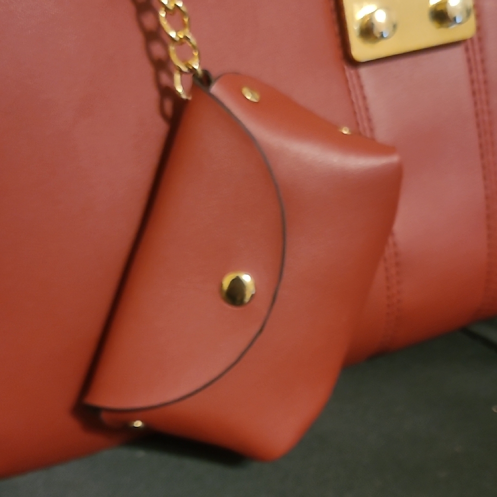 Marc New York Red Leather Satchel with Gold Hardware - Picture 10 of 14